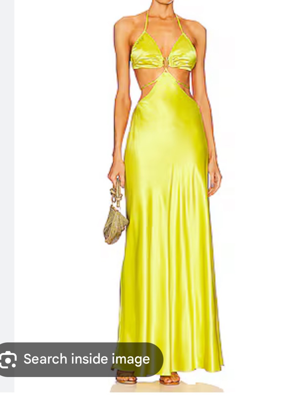NWT Cult Gaia Colette Gown Yellow Satin Cutout Maxi Dress size S. MSRP $998 - Picture 4 of 5